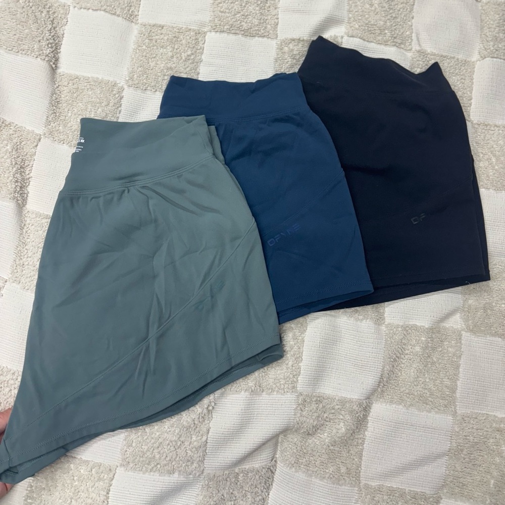 Women's Athletic Shorts - Blue and Gray